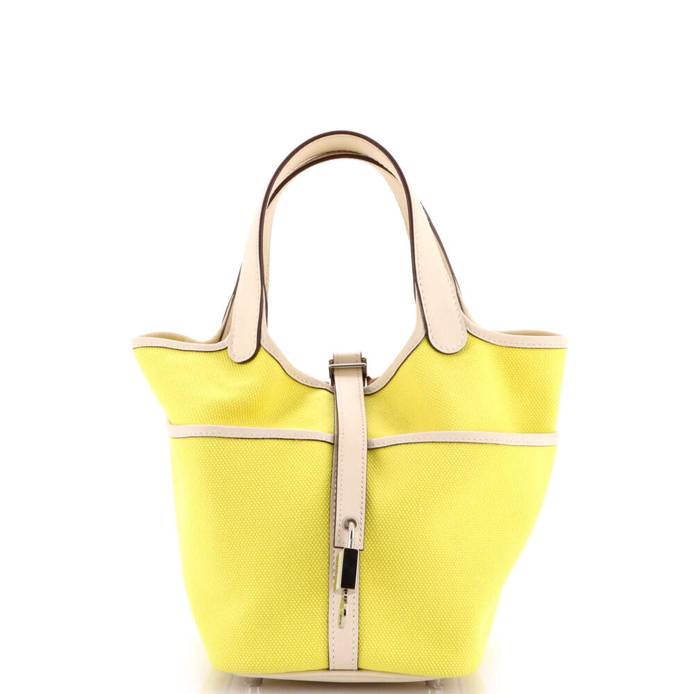 Hermes PM Cargo Picotin Lock Bag Canvas and Swift